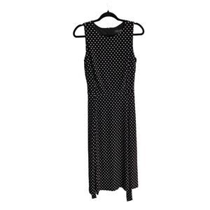 Evan Picone Black Label Polka Dot Midi Dress 10 Fit and Flare